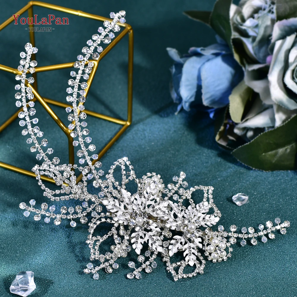 TOPQUEEN Bridal Side Clip Wedding Tiara Bridal Hairpins Handmade