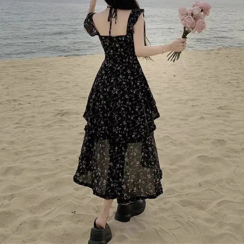 Vestidos sem mangas feminino casamento civil outono jacquard geométrico tridimensional empilhamento em camadas em cascata bolha y2k