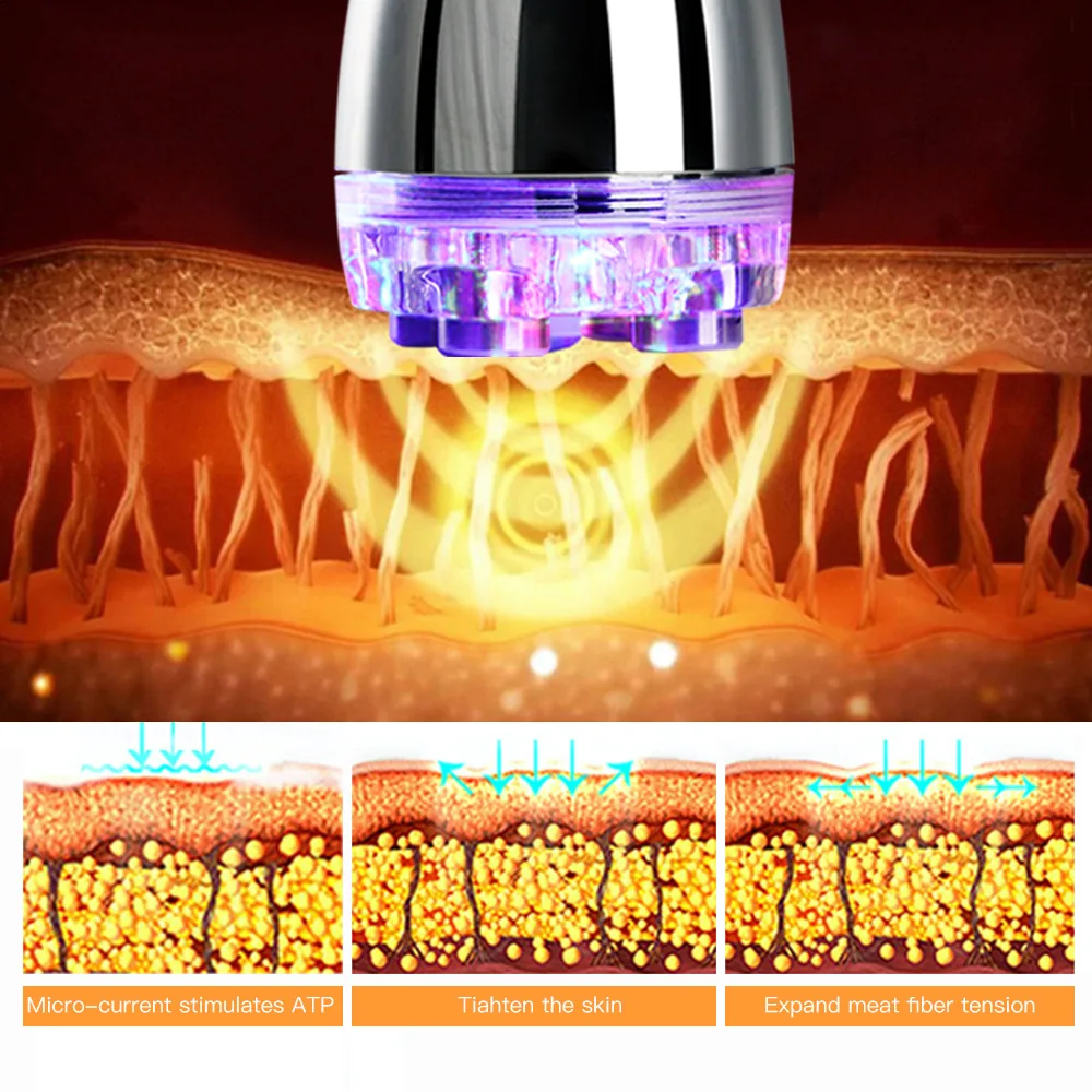 Dispositivo de beleza de eletroporação sem agulha, terapia de luz de 7 cores, microcorrente, levantamento facial e rejuvenescimento da pele, meso brilho, ferramenta