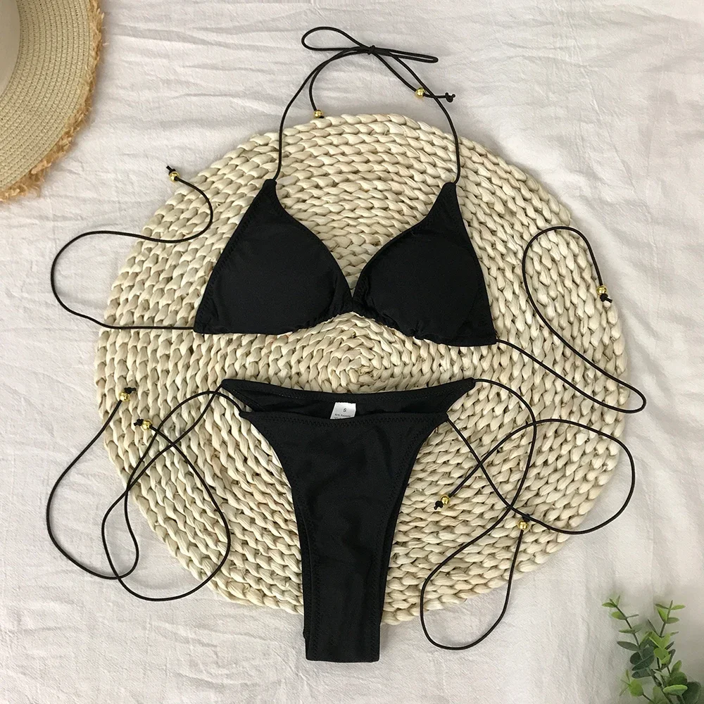 Bathing Suit Women Micro Bikini Sexy Swimsuit Female Brazilian Biquini Swimming Suits Beachwear Swimwear Solid Mini Bikini Set