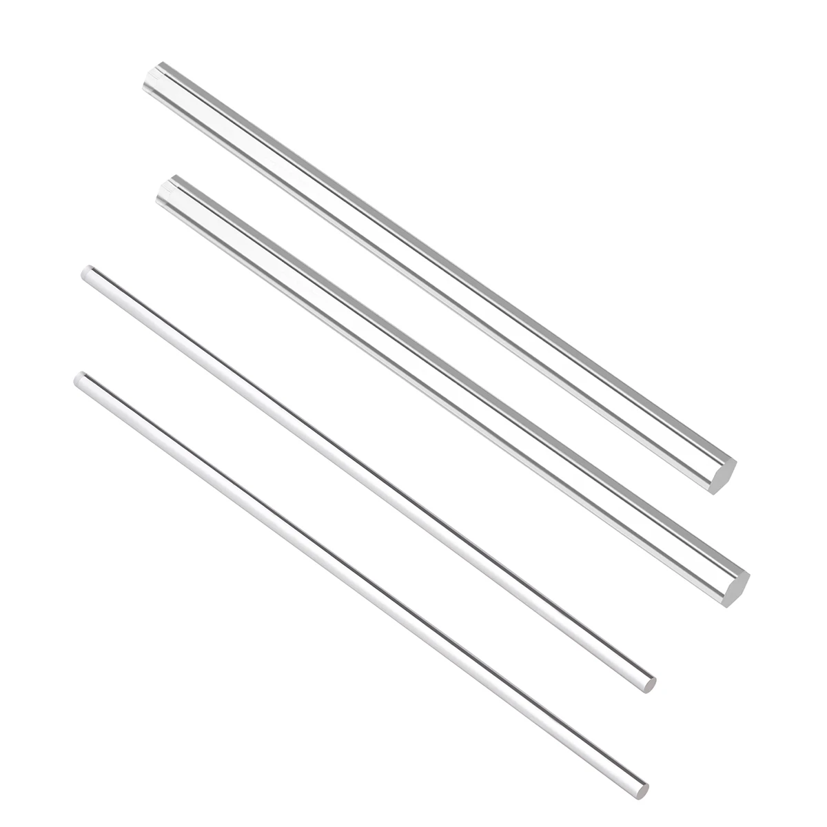 2Pcs Clear Acrylic Rod 5mm/6mm/8mm/12x12mm/15x15mm Diameter x250mm Length Round/Hexagon Solid Acrylic Round Rod PMMA Bar For DIY