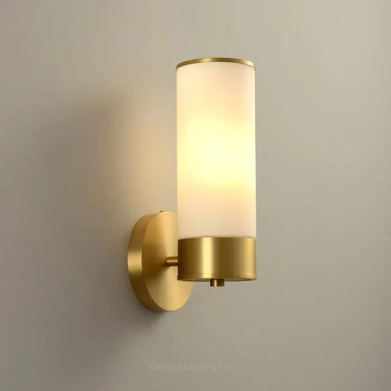 

Light Luxury All-copper Glass Wall Lamp, Living Room Background Wall, Simple Modern Bedroom Bedside Lamp, Aisle Staircase Lamp