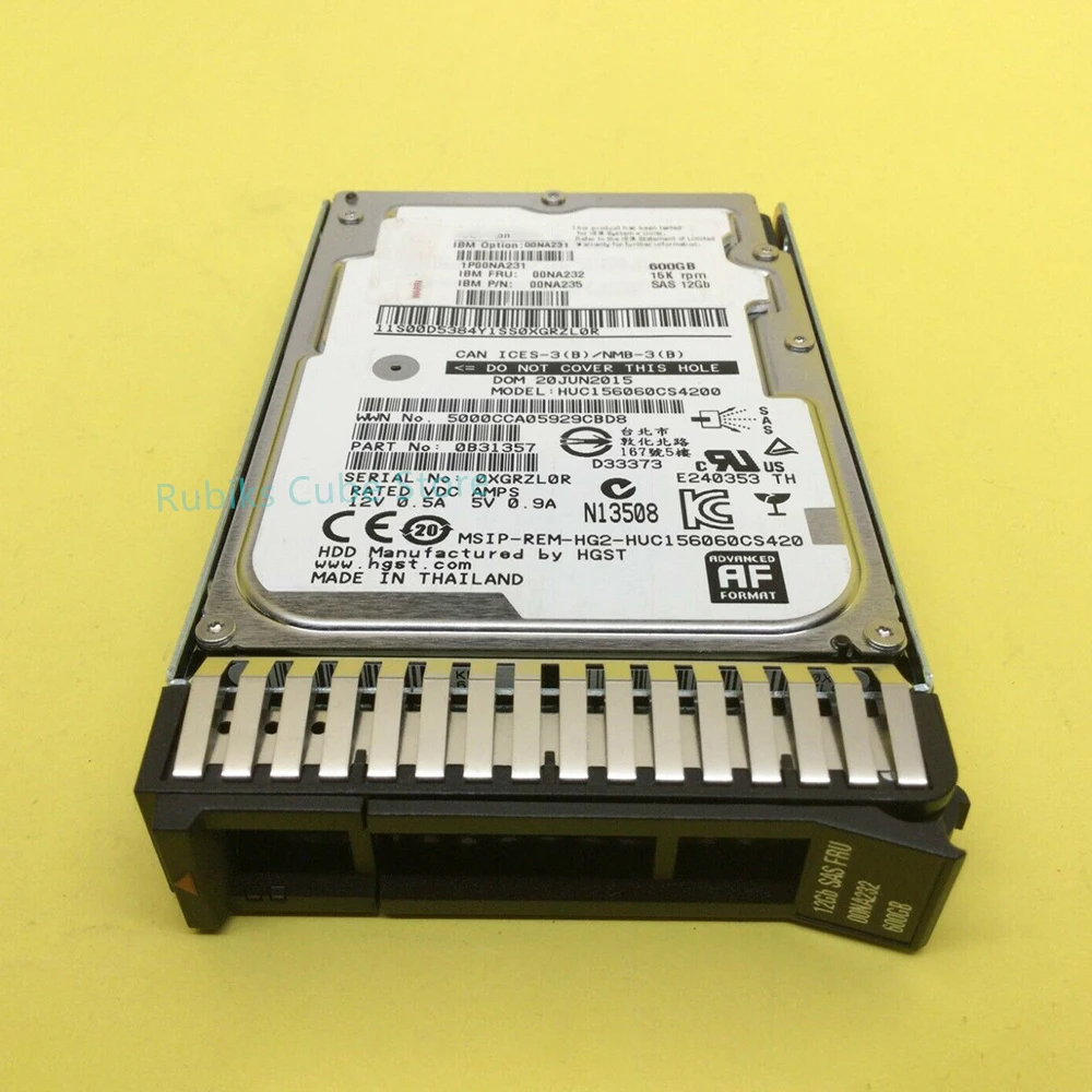 For IBM Hard Disk G3HS X3650M5 X6 00NA231 00NA232 600G 15K SAS 2.5" 12G