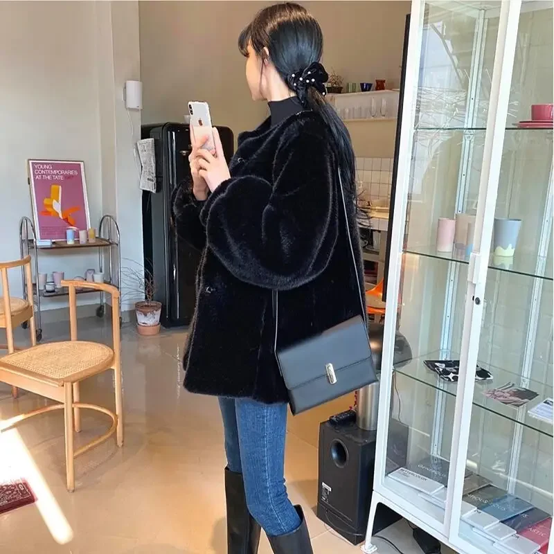 سترة نسائية من الفرو المزيف لخريف وشتاء 2025، سترة دافئة للتنقل
