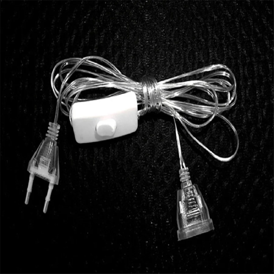 

PAMNNY 3M Extension Cable EU/US Plug Extender Wire for LED String Light Christmas Holiday Lights Wedding Party Home Decoration