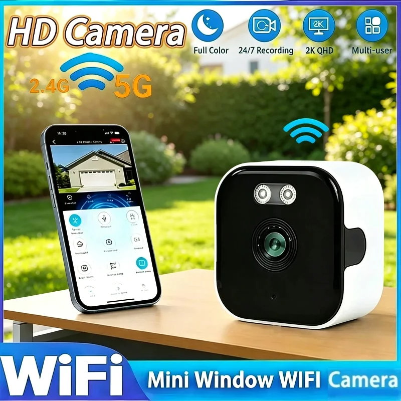 2.4/5GHz WiFi 3MP 1080P HD Night Vision Paste Mount Security Camera Indoor Phone Remote Home Surveillance Safety Monitoring