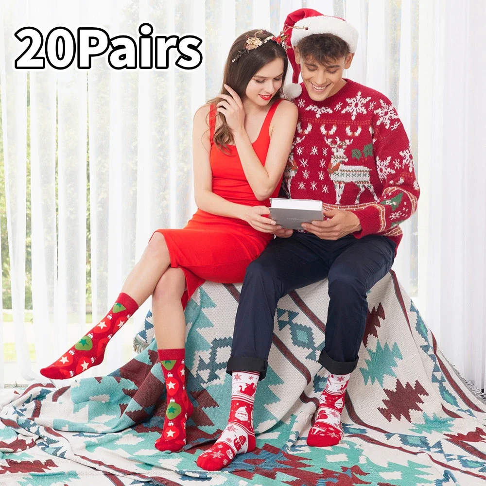 Christmas socks Creative fun socks Christmas Elk Snowman Santa Claus Christmas Tree Printed Socks Autumn and winter warm socks