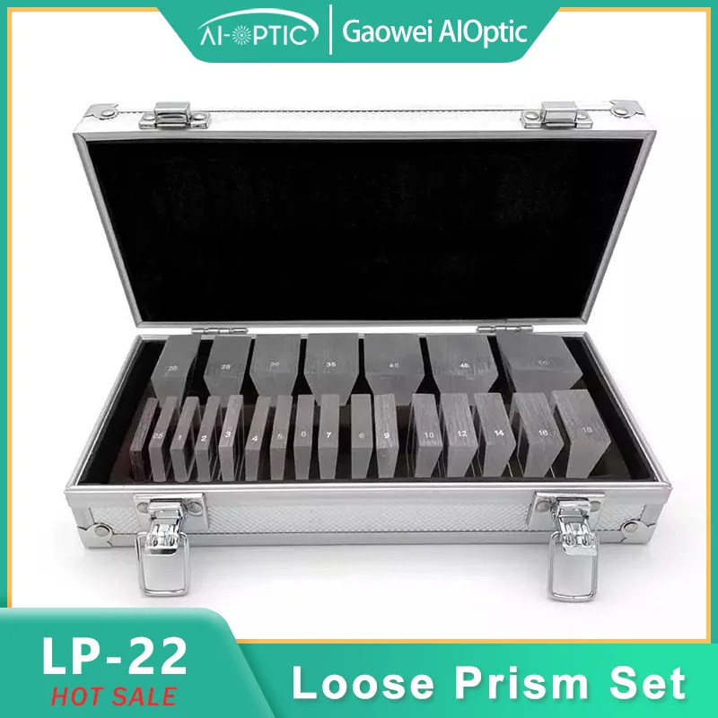 Ophthalmic Instruments Loose Prism Set For Optometry With Aluminium Case / Ophthalmic Prism Set Optical Loose Prism Aluminum Box