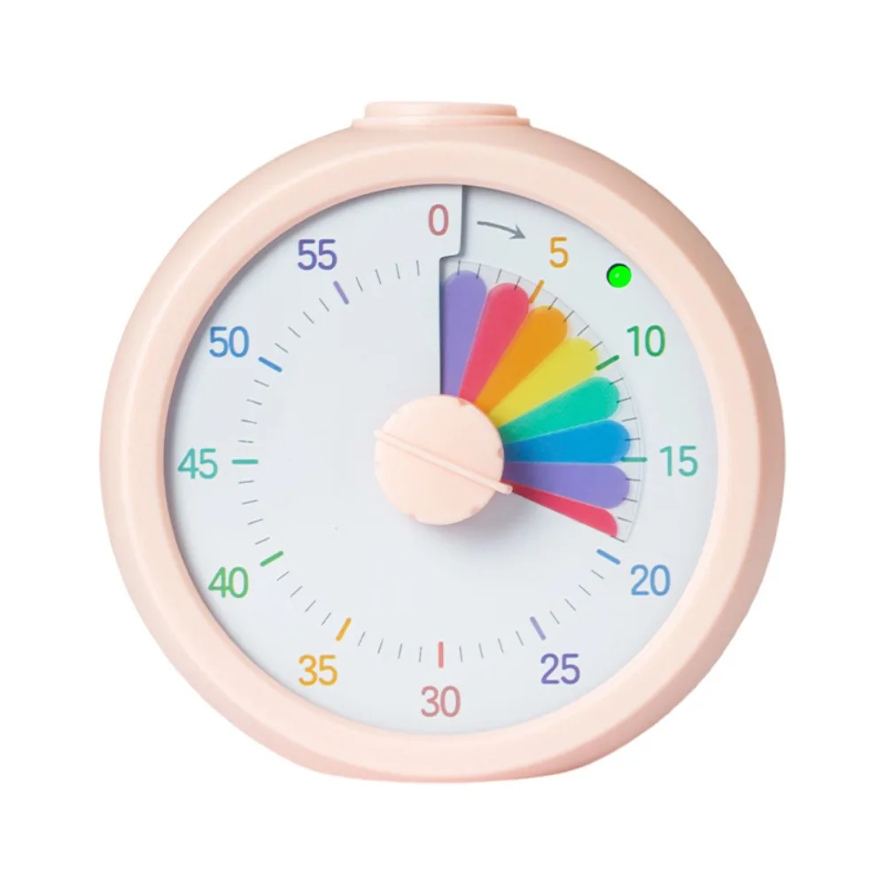 60 Minutes Visual Timer for Kids Rainbow Pattern Silent Pause Function Digital Pomodoro Timer Digital Display Countdown Timer