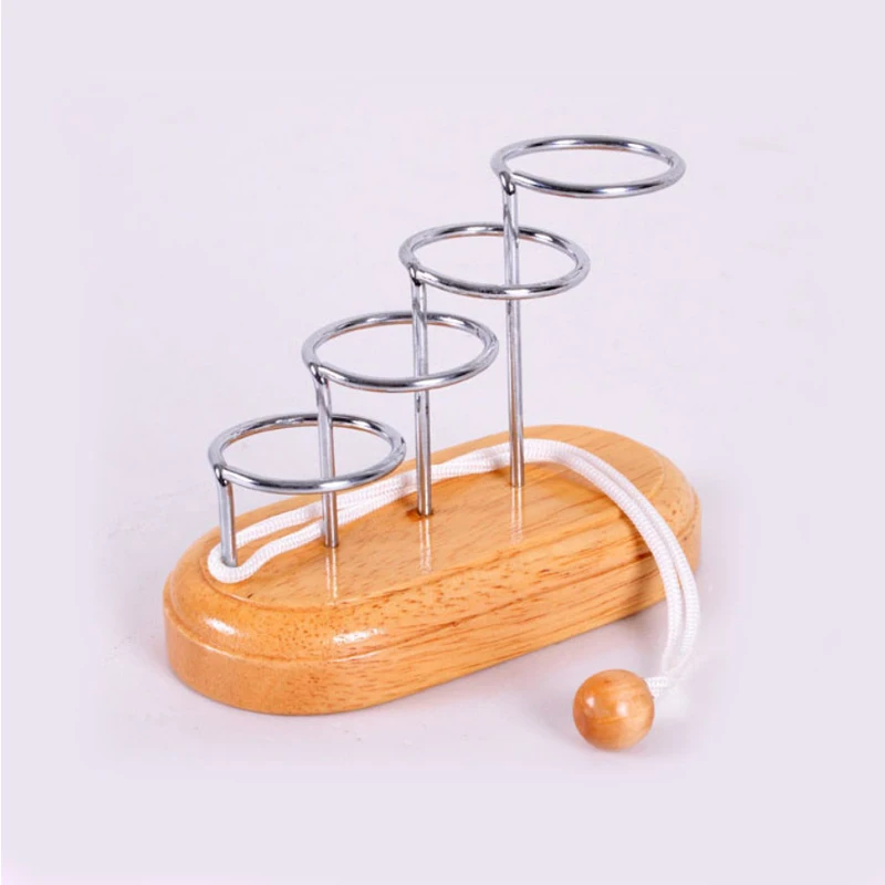 Wooden Rope Puzzles Educational Intellectual Toys Mind Games for Adults and Kids Brain Teaser IQ Challenge Juegos De Ingenio