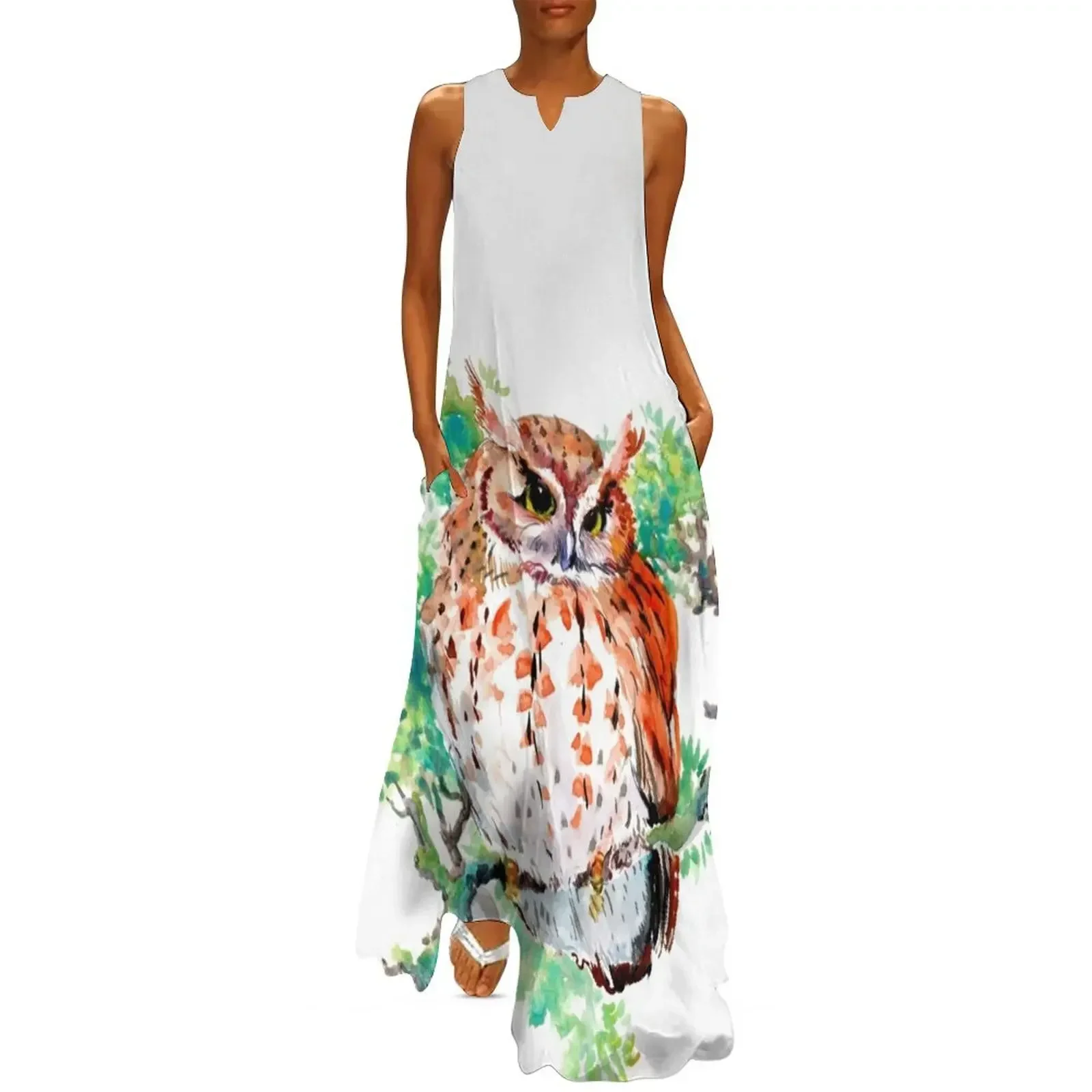 

Owl on The tree children art, owl design Long Dress dress women summer 2025 women's summer clothing 2025 Dress