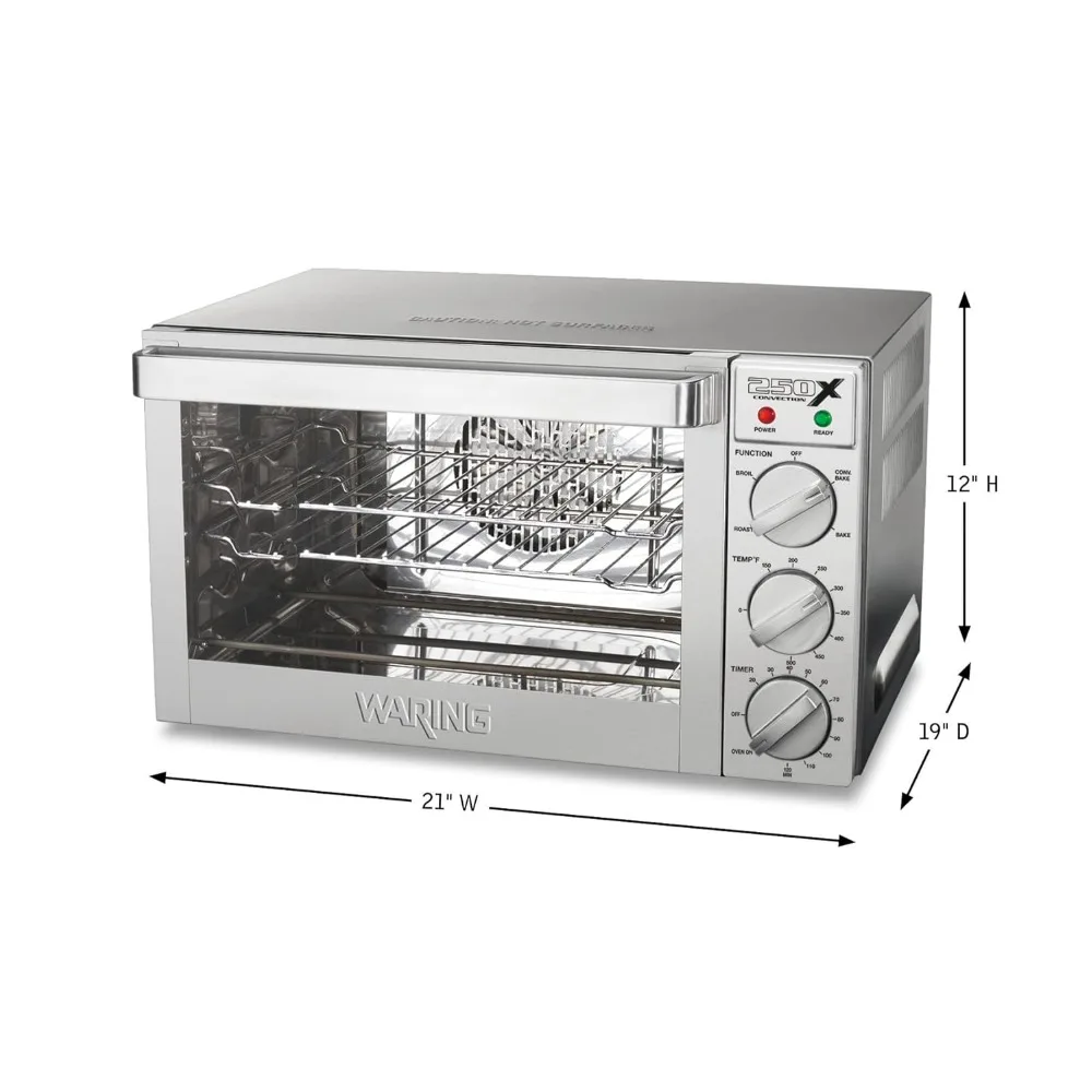 Horno de convección de sartén comercial WCO250X de cuarto de tamaño, 120 V, enchufe de 5-15 fases