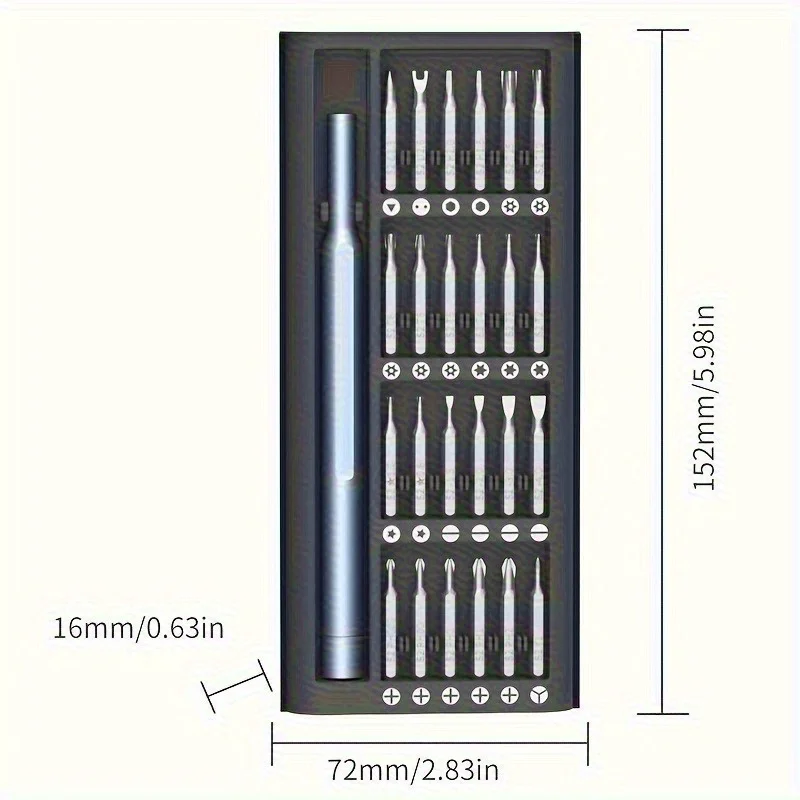 Set de destornilladores de precisión de 24 en 1, kit de herramientas magnético mini con puntas Phillips, ranuradas y Torx para teléfonos, laptops y electrónica 4