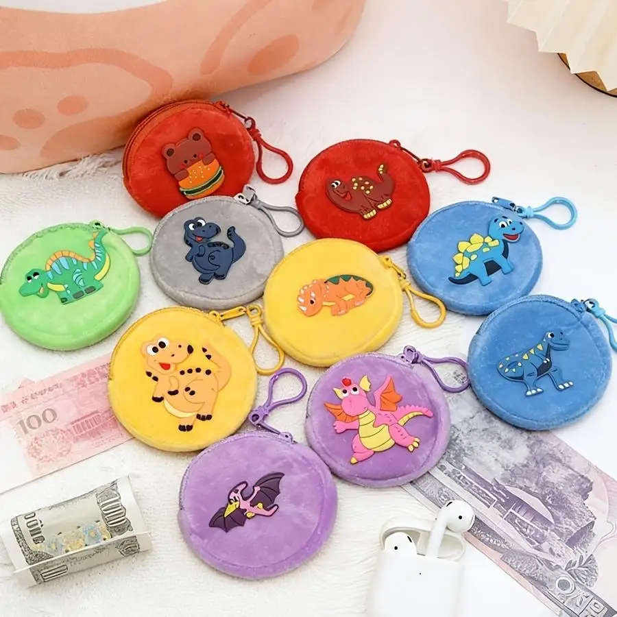 1/5/10/20/50/100pcs Dinosaur Mini Coin Purse Set, Colorful Backpack with Small Zippered Coin Storage Pouch, Casual Style, Suitab