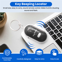 BVBV 2pcs Whistle Lost Key Finder Flashing Beeping Locator Remote Keychain LED Ring