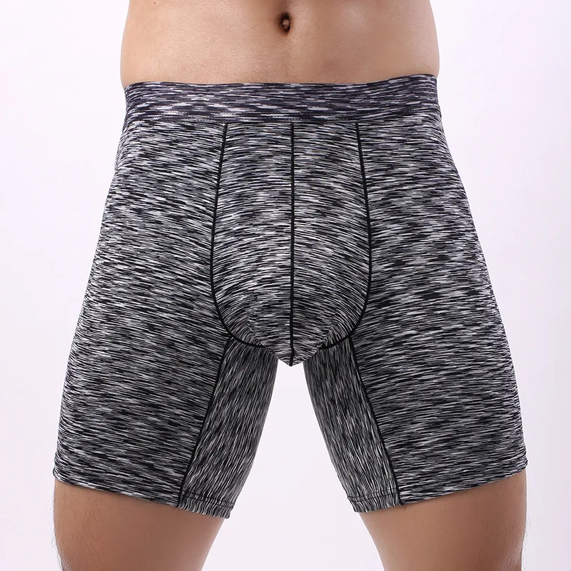 Men Boxershorts Pouch Bulge Underpants Male Five-Point Shorts Anti-Wear Long Legs Underwear Sports Boxers Calzoncillo Hombre