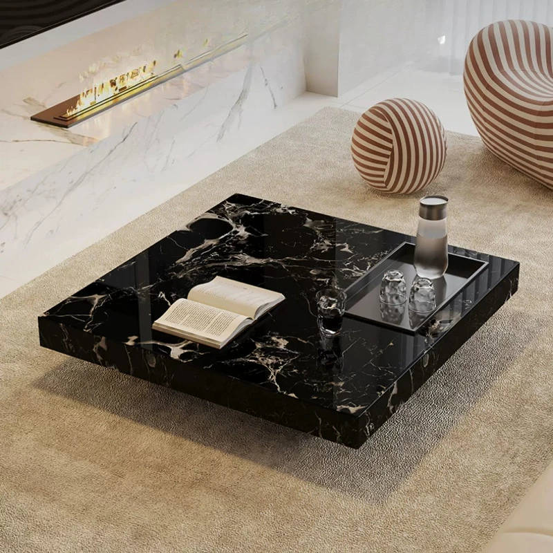 

Luxury stone coffee table, living room light luxury natural marble home minimalist coffee table