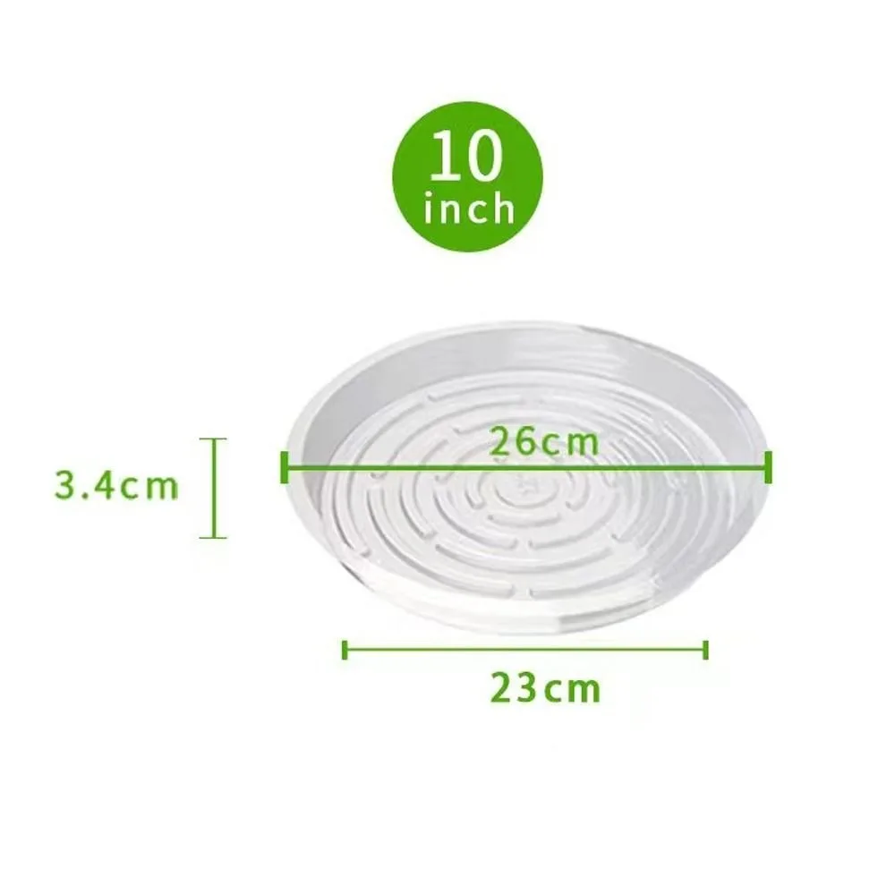 

5pcs Plant Bottom Dish 6/8/10/12 Inch Plastic Flower Pot Tray Round Anti-slip Planter Mat Sturdy Transparent Drip Trays Garden