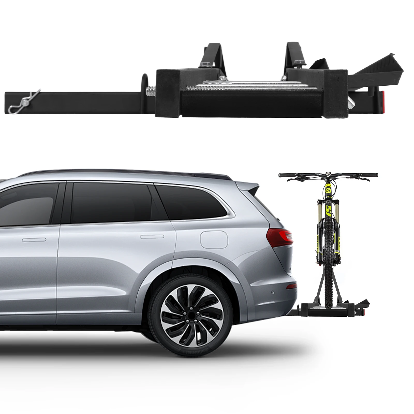 

Rear Trailer Steel Mount Rack Anti Tilt Adjustable Road Bike Storage Bracket Foldable for SUVs Cars Trucks Vans