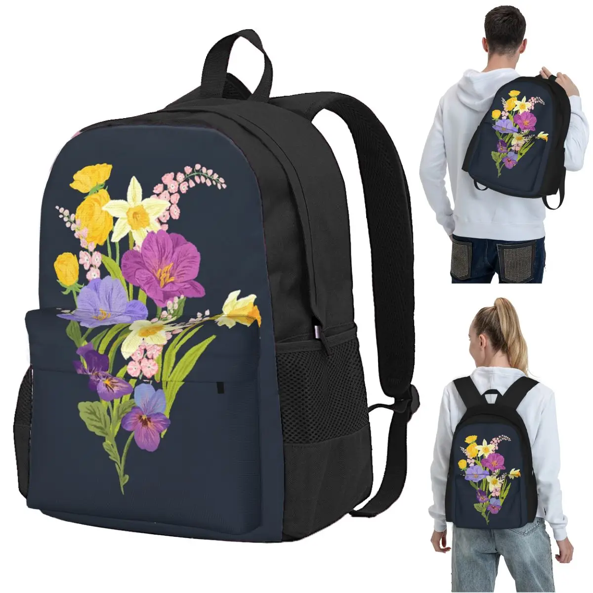 

Floral Abundance Backpack Student BookBag Kids School Bag Computer Shoulder Bags for Boys Girls