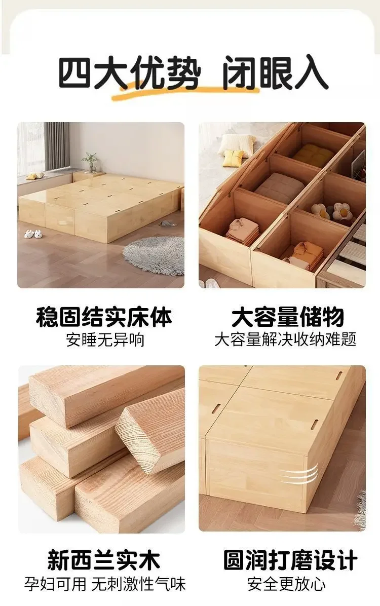 Solid wood bay window cabinet combination sitting locker bedroom window sill tatami