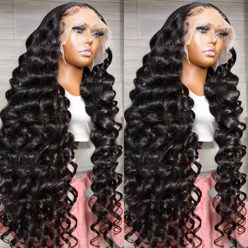

30 40 Inch Loose Wave 13x4 13x6 HD Lace Frontal Wig 250% Raw Hair Brazilian Deep Wave Curly Wigs Human Hair Preplucked For Women