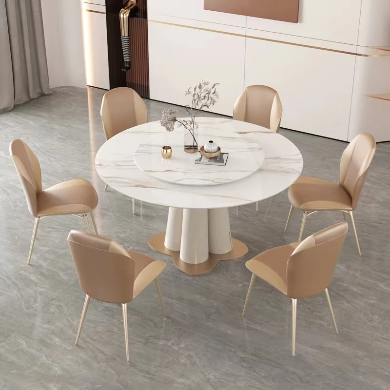 Console Round Dining Table High-end Small Apartment Modern Minimalist Italian Dressing Luxury Marble Stone 식당 테이블 Table Set