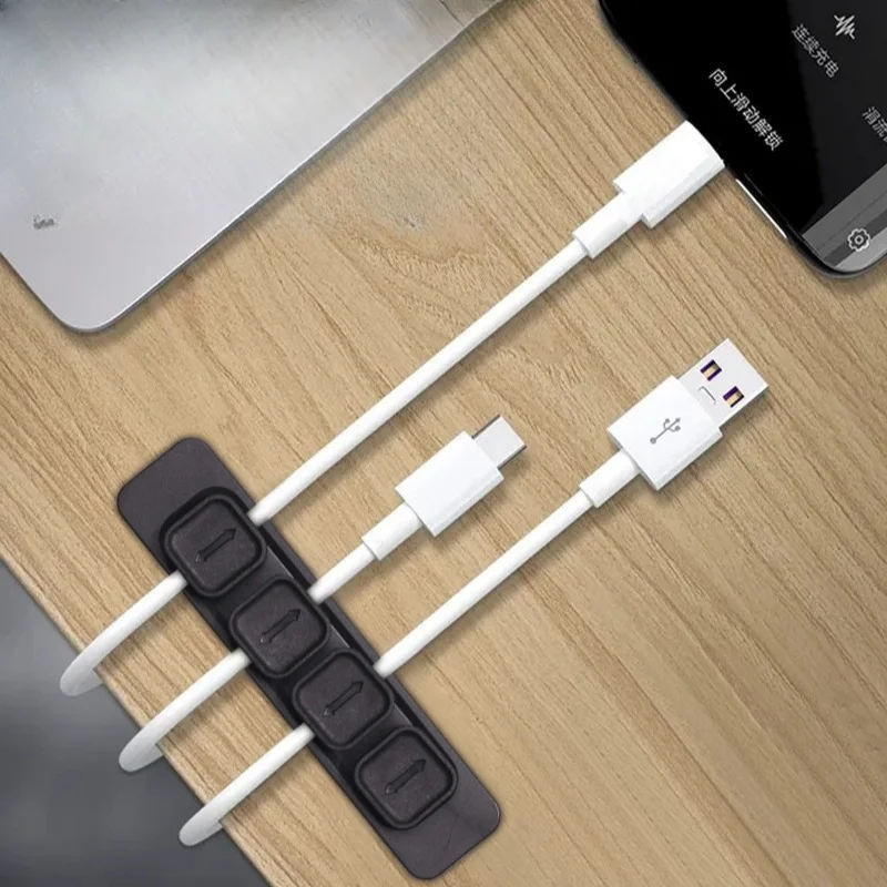 Magnetic Cable Organizer Clip Fixer Desktop Nail Free Self Adhesive Buckle Cable Tie Storage Winder Protector De Cable Tipo C