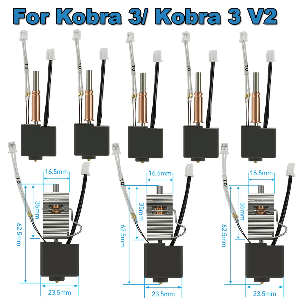 Original Hotend Kit For ANYCUBIC Kobra 3 3D Printer Part Bimetal Heatbreak 24V 60W Print Head For Kobra 3 Combo Kobra 3 V2 Combo