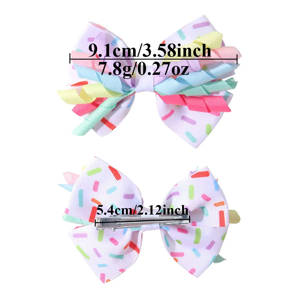 1/2PCS Kids Candy Colored Tassel Hair Clip Hair Loop Happy Birthday Hairpin Headband Rainbow Barrette Girls headwear Accessories
