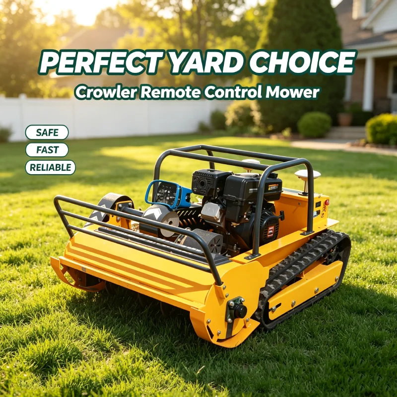 Off Road Tracked RC Crawler Lawn Mower Remote Controlled Lawn Trimmer for Hillside Grass Removal