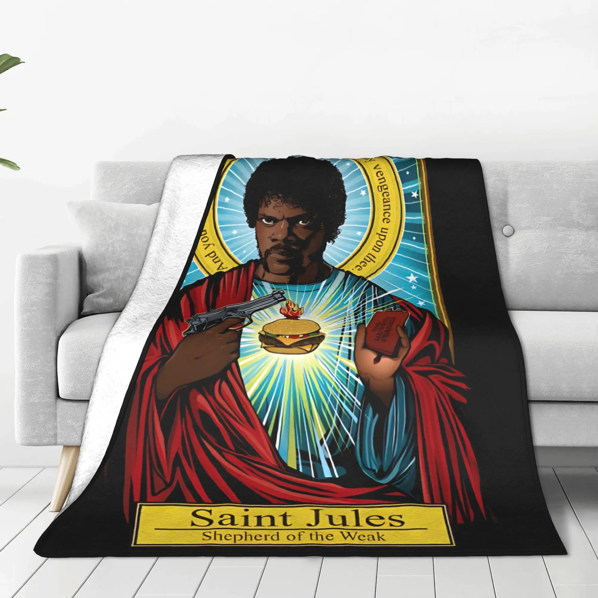Saint Jules Soft Blanket  Girls Boys Plush Throw Blanket Funny Living Room Flannel Bedspread Sofa Bed Cover
