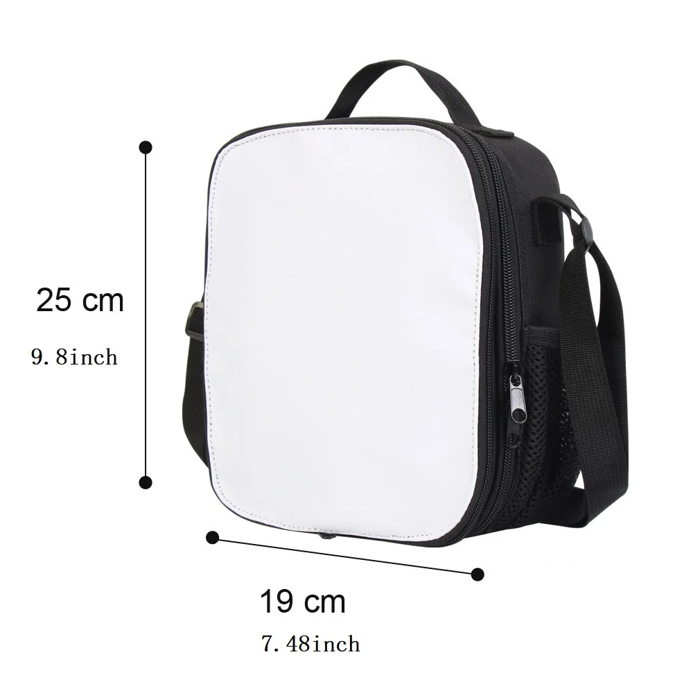 DIY Photo Print Sublimation Blank Insulate Lunch Bag Cooler Lunch Box Shoulder Handbag Crossbody Lunch Bag for Outdoor Office