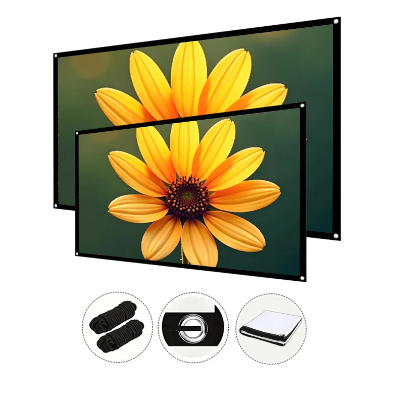 

Портативный экран. Проектор высокой четкости совместим с 120-дюймовым проекционным экраном. Складная и компактная.