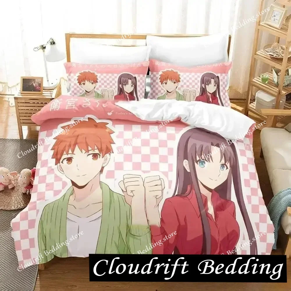 

Anime Todays Menu for the Emiya Family Saber Bedding Set,Duvet Cover Bed Set Quilt Cover,King Queen Twin Size Boys Girls Adults