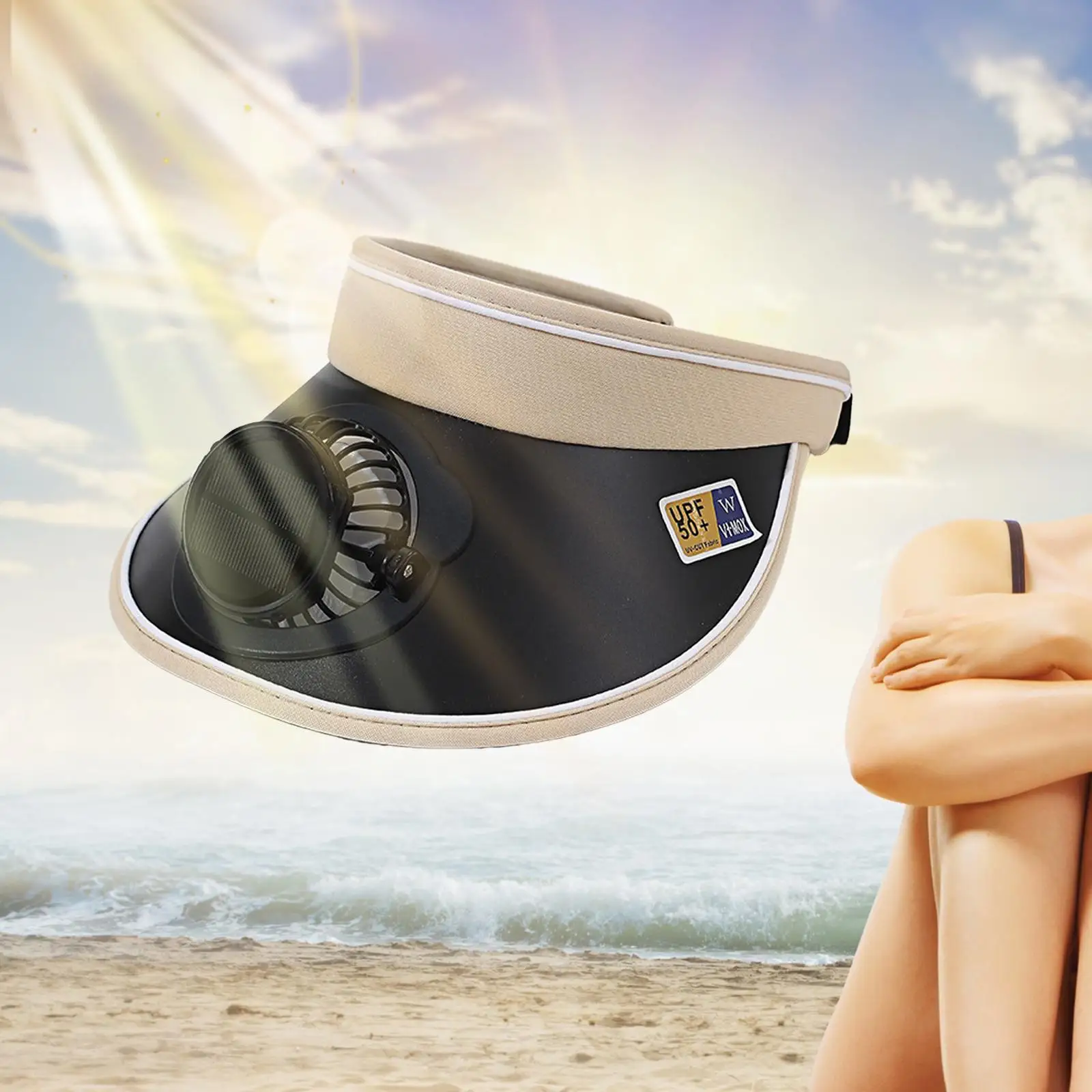 Sun Visor Hat with Electric Fan for Men Women Lightweight Sun Protection Hat for Travel Beach Holiday Fishing Outdoor Sports