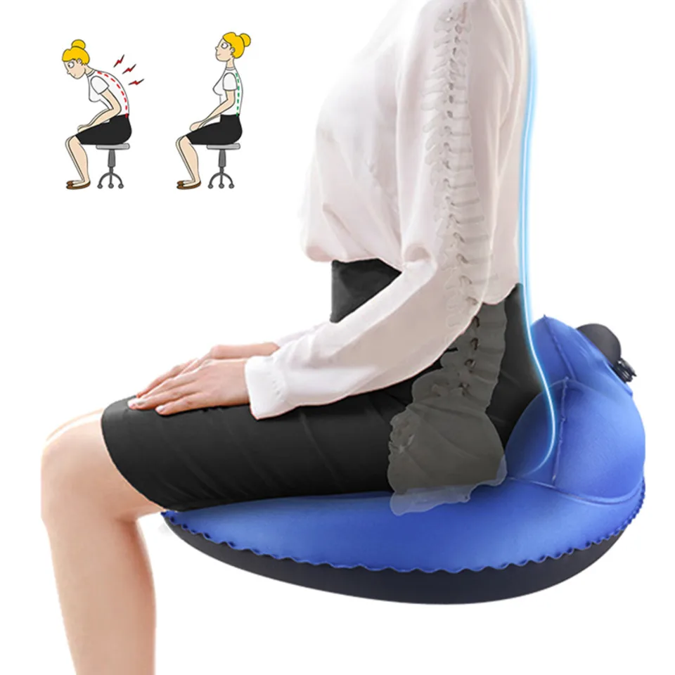 

Ergonomic Inflatable Hip Cushion Factory-price Home Office Car Seat Lumbar Pillow Woven Technics For Buttock Pressure Relief