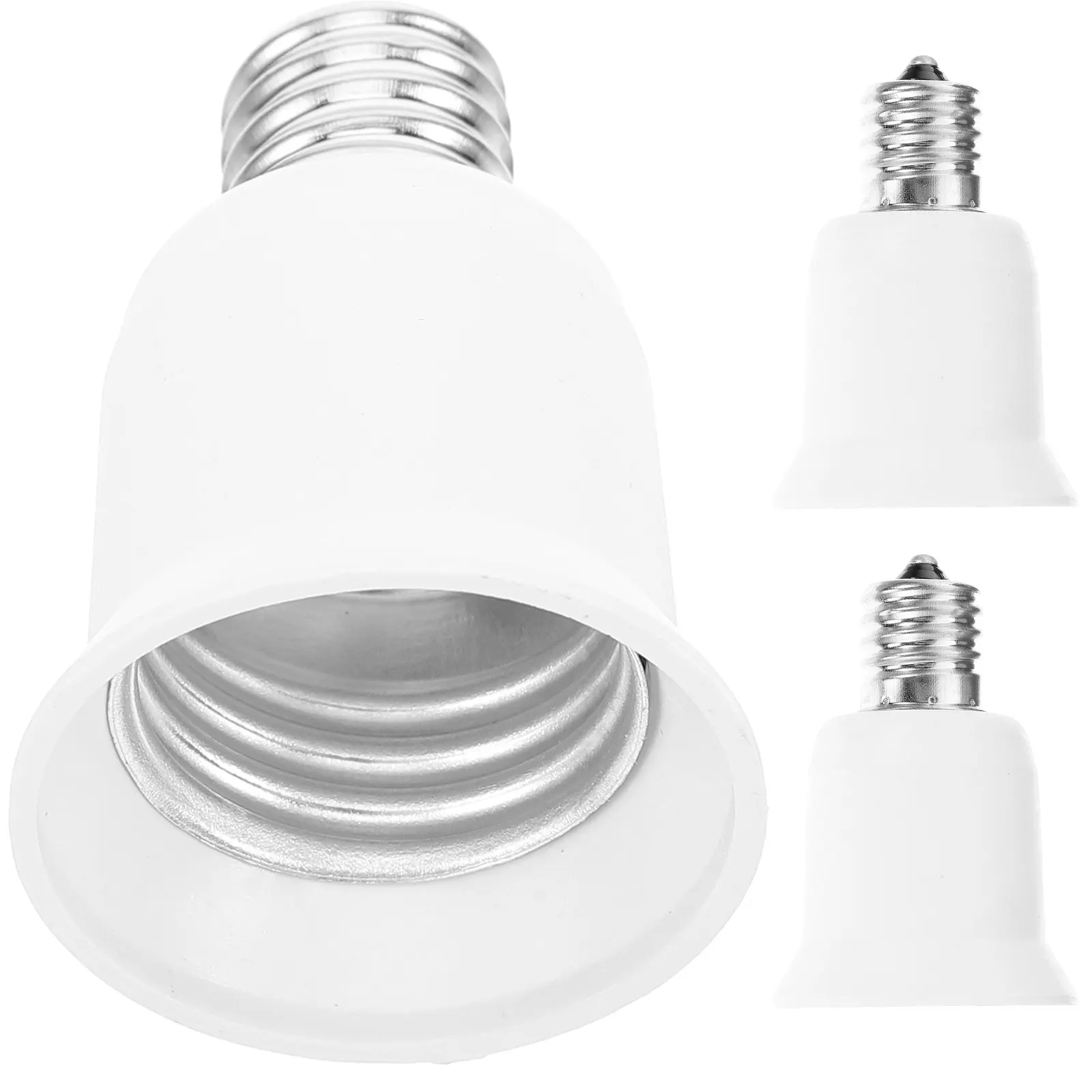 3Pcs E17 to E26 E27 Lamp Holder Conversion Adapter Socket Converter Light Bulb Adapter for LED Fixtures Flame Retardant Pbt