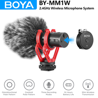 BOYA BY-MM1W Wireless Shotgun Microphone for iPhone Android Smartphones DSLR Camcorders Video Recording Youtube Live Streaming