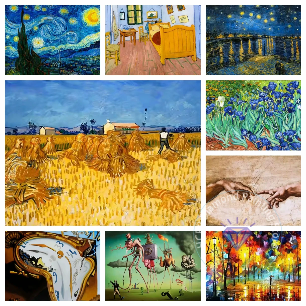Famoso artista Salvador Dalí, Van Gogh, Gustav Klimt Kit de pintura de diamante 5D DIY punto de cruz arte Hecho A Mano regalo artesanías decoración del hogar