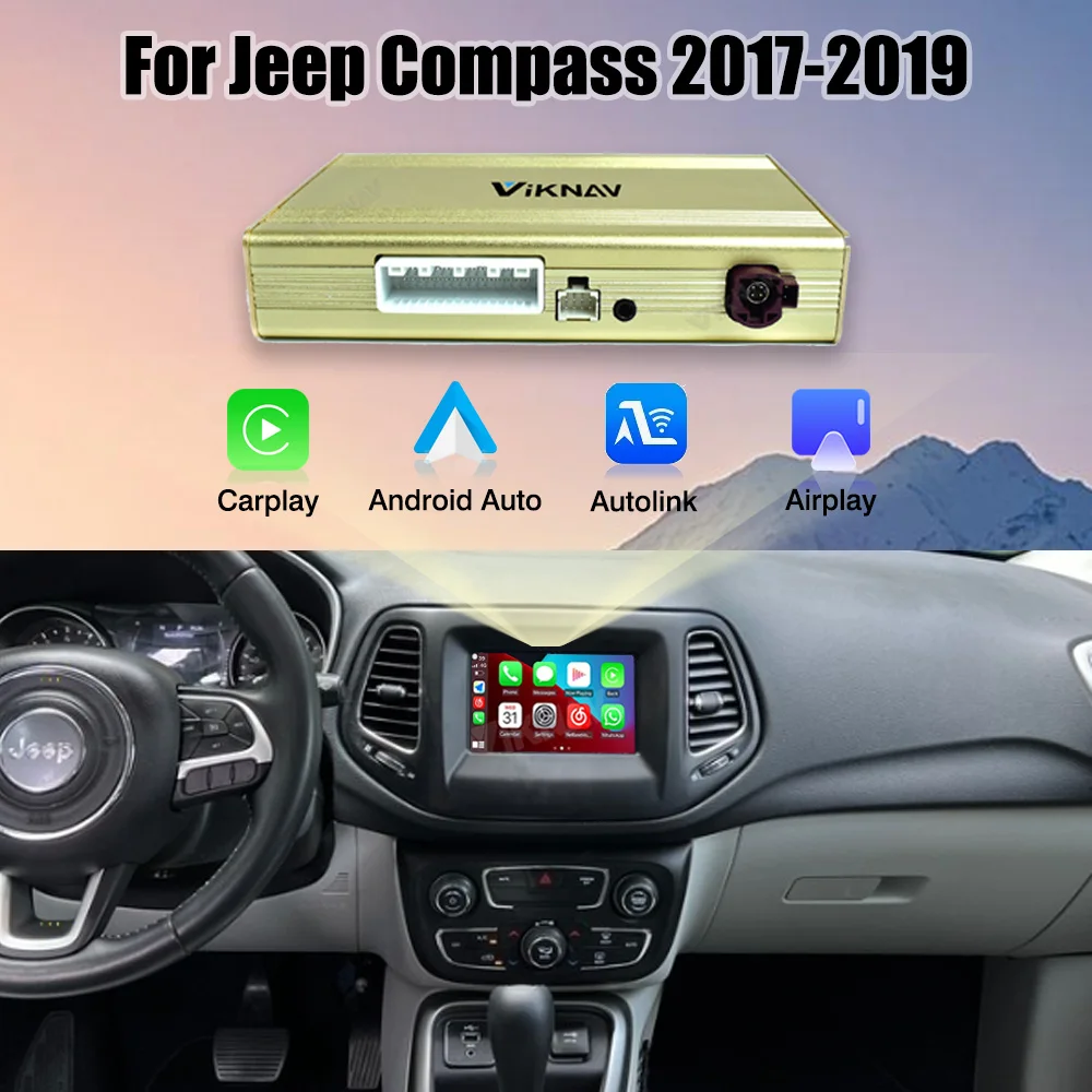 

Linux System Decoding Box for Jeep Compass 2017-2019 Car Upgrade Interface Decoder Box Wireless Apple CarPlay Android Auto
