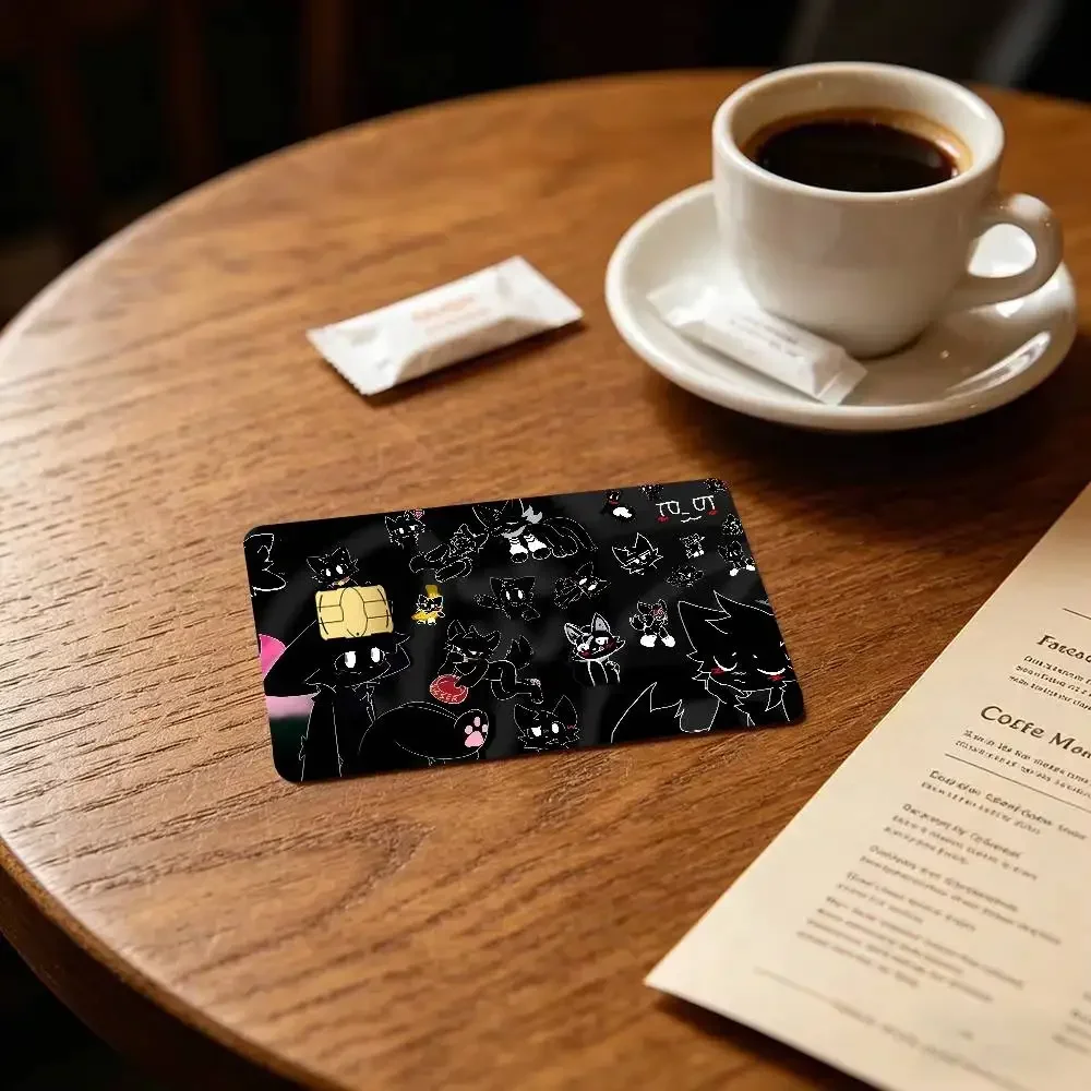 Kawaii-B-boykisser Silly Cat Diy Credit Debit Card Sticker Party Sticker Decoration Waterproof Small Chip Card Skin Sticker