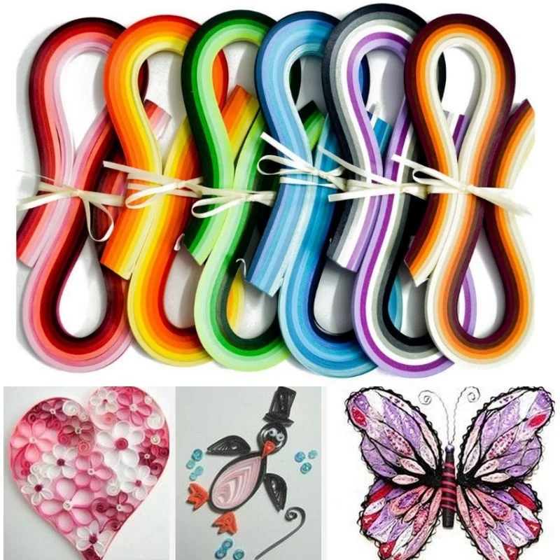 2022 Small Gift 100pcs Stripes Quilling Origami Paper DIY Tool Hanmade Gift Create Craft Paper Arts,Crafts Sewing DIY Creative