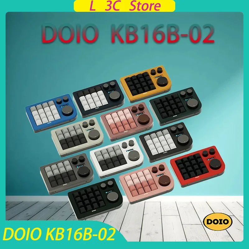 

DOIO KB16B-02 Mini Mechanical Keyboard 16 Keys Portable Keypad Designer Custom Dual-Mode Bluetooth Type-C Hot Swap RGB QMK VIA