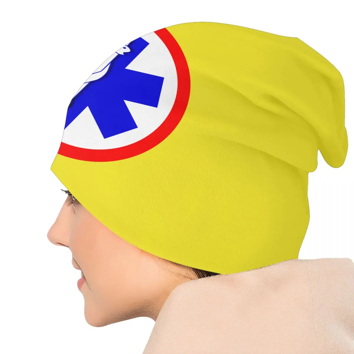 Paramedic Star Of Life Logo Skullies Beanies Caps Unisex Trend Winter Warm Knit Hat Adult Emergency Medical EMT Bonnet Hats