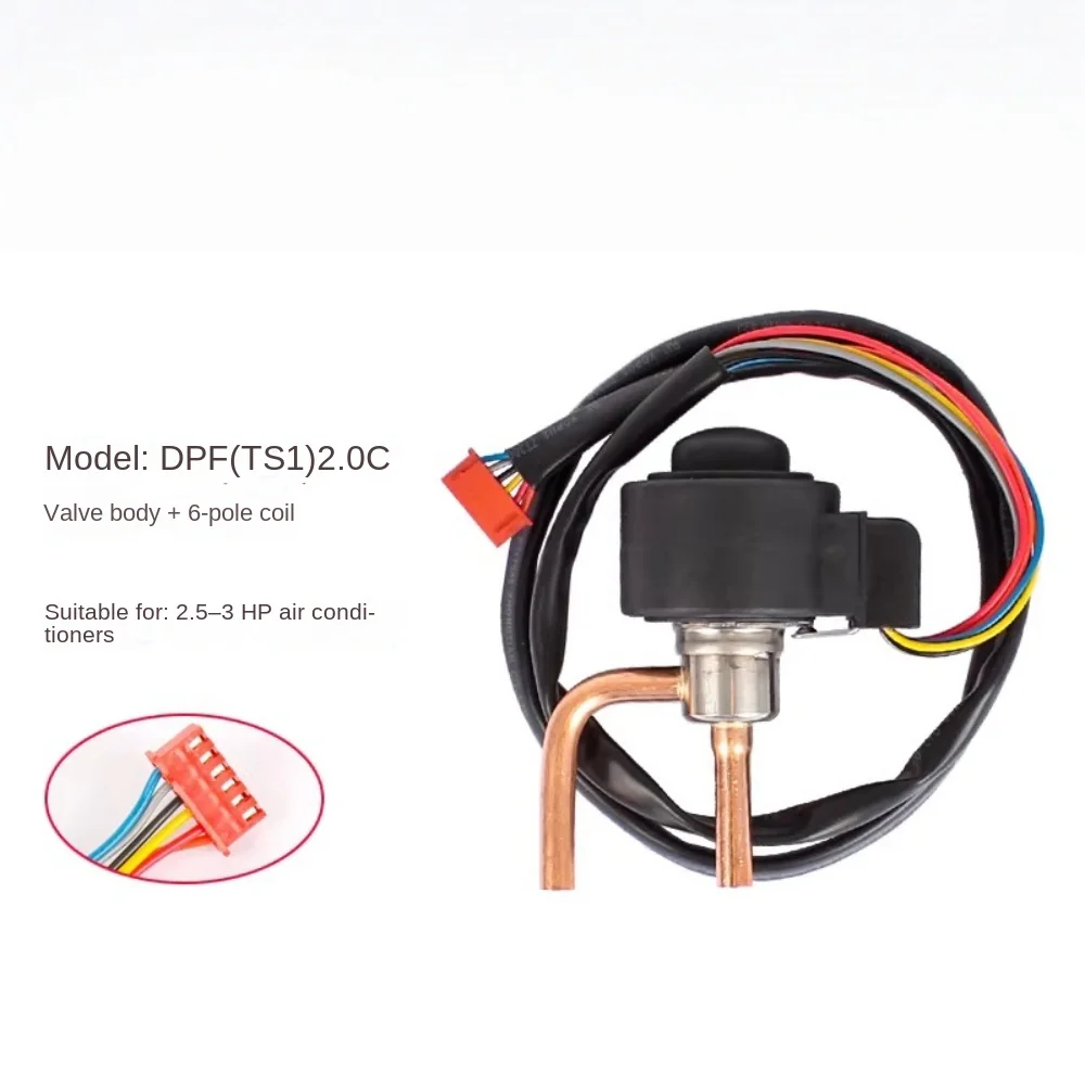 Nieuwe Sanhua Elektronische Expansieklep TS1.3-6.5C DC12V voor Inverter Airco 6-pins Elektromagnetische Klep AC Onderdelen