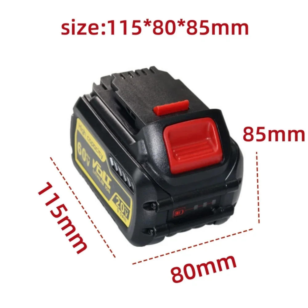 9.0Ah 20V 60V MAX Сменный аккумулятор для Dewalt DCB606 DCB609 DCB205 DCB204 DCB206 DCB209 Электроинструменты Литий-ионный аккумулятор
