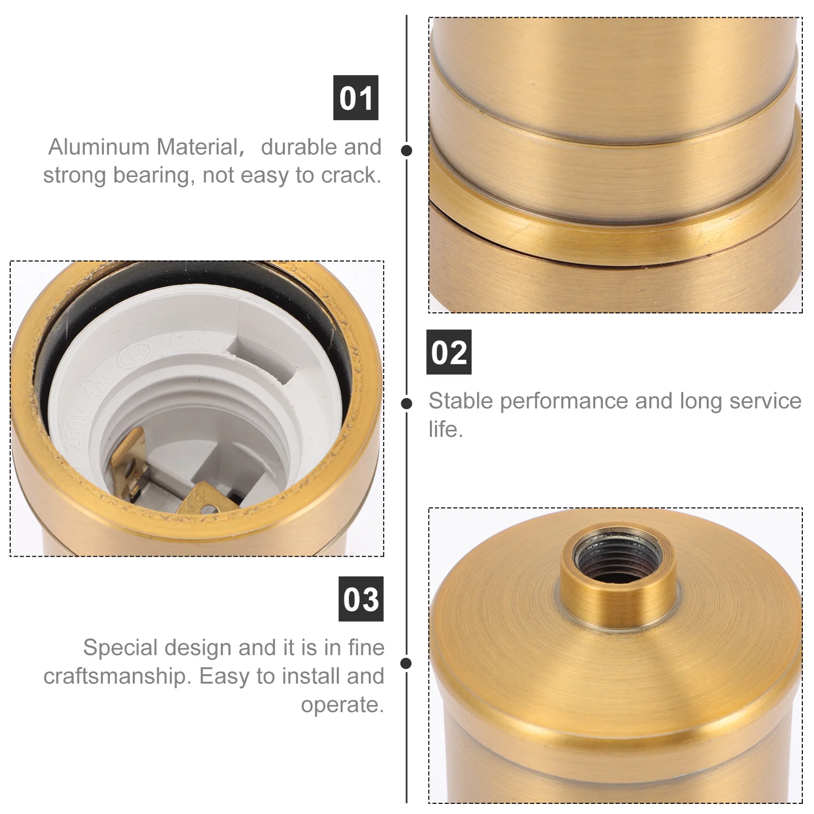

Ceiling Light Holder E27 Thread Lamp Socket Bulb Base Adapter Modern Simple Design Sturdy and Reliable Lamp Connector