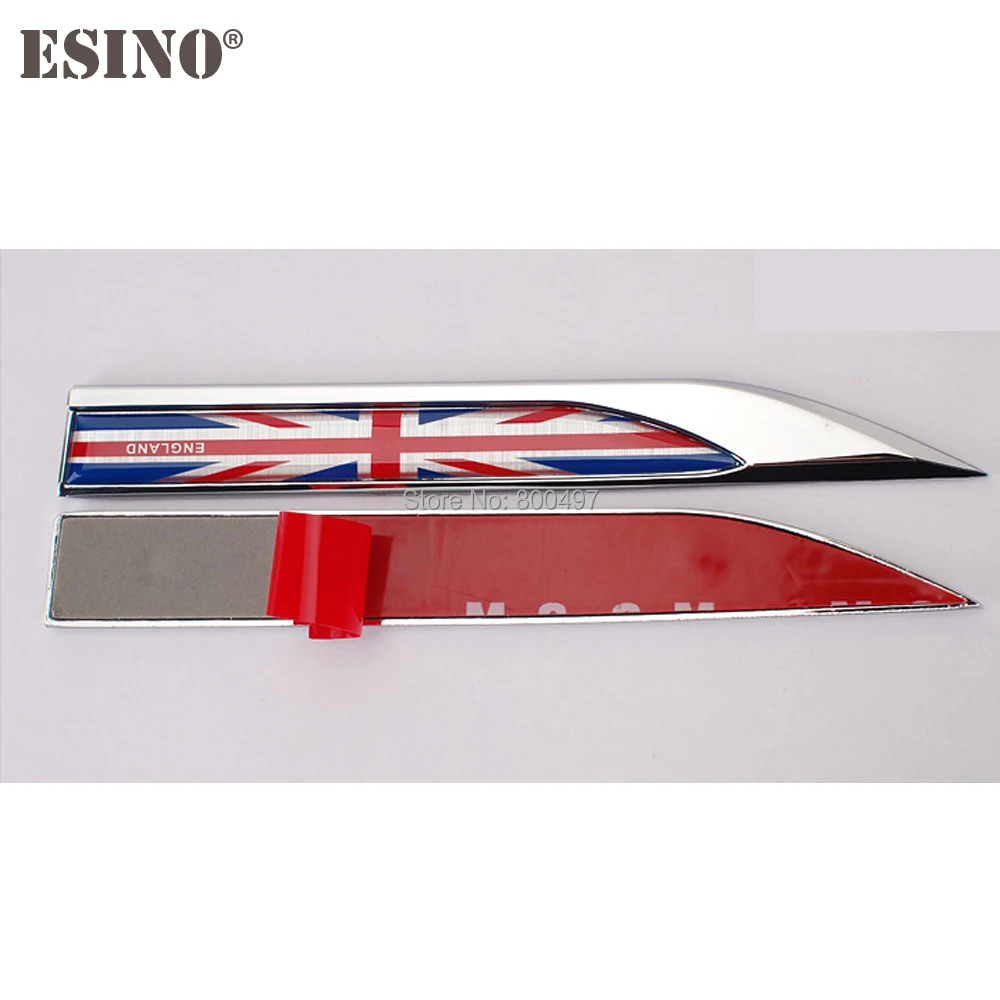 2 x Car Fender Side Metal Zinc Alloy Knife Side 3D The Flag Of The England Emblems Badges Decals Stickers