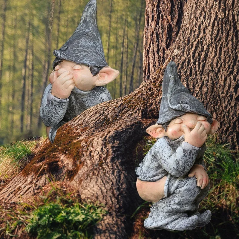 Funny Garden Naughty Gnome Statue Elf Out The Door Home Yard Decor Resin Crafts Miniature Dwarf Figurine Sculpture Wacky Gifts